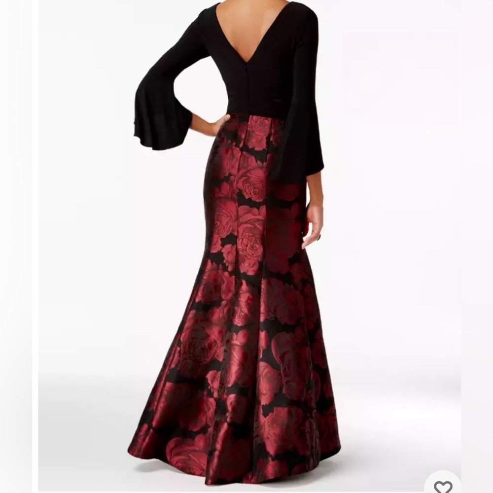 Xscape 3/4 quarter sleeve black evening gown - Picture 12 of 13